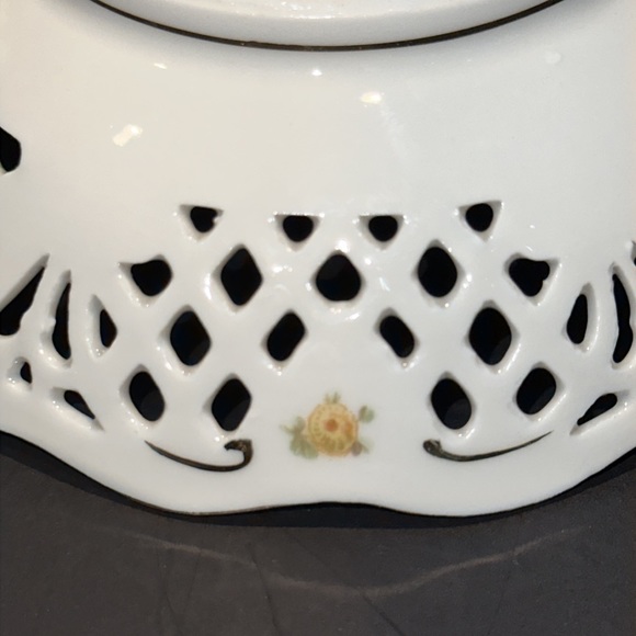 Schumann Arzberg Germany Floral Reticulated Trinket Plate - Picture 6 of 8